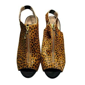 MODA Cheetah Print Peep Toe Heels Sz 10M